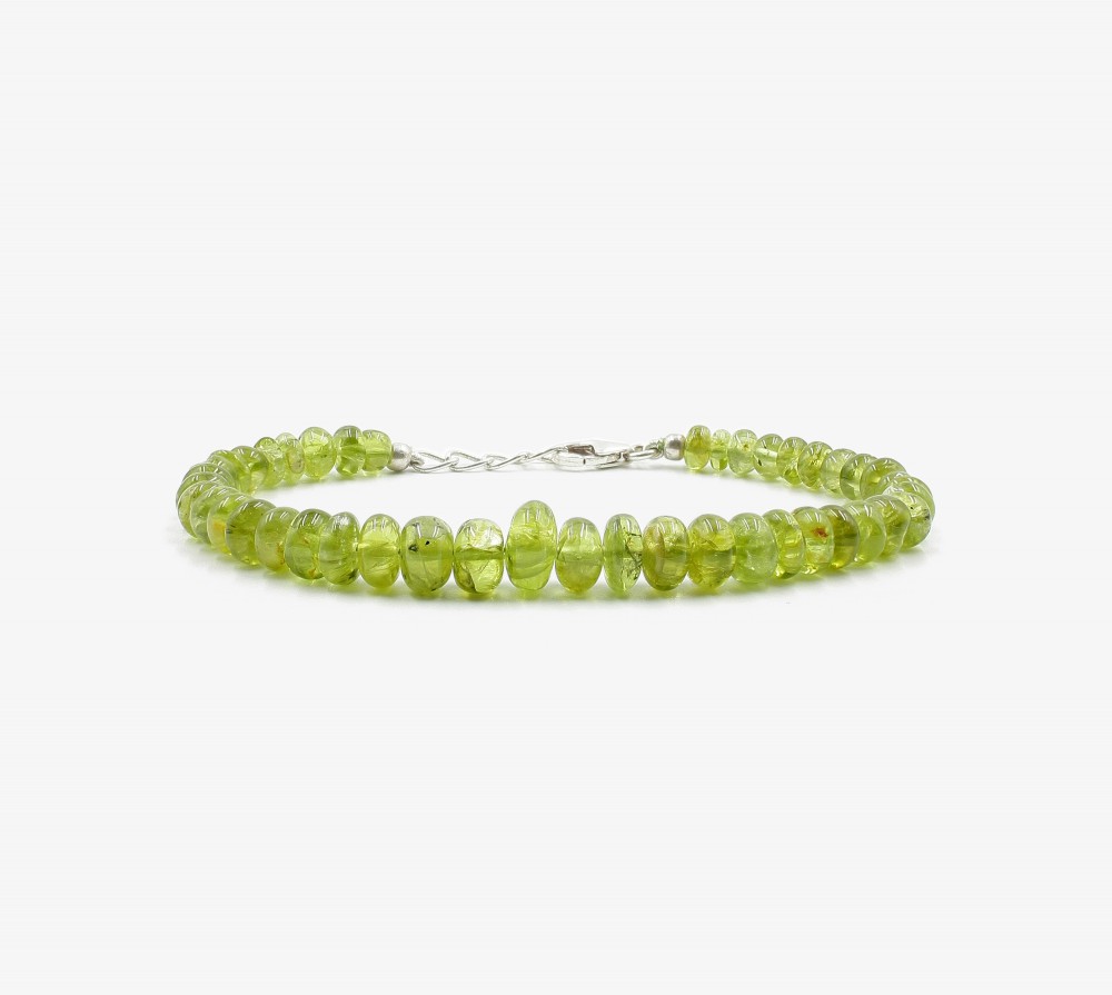 Peridoto liso pulsera