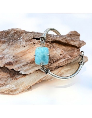 Pulsera Larimar y Plata