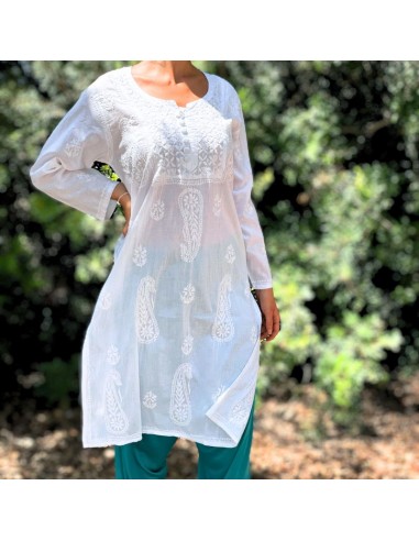 Kurta blanca botones