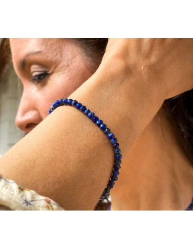 Lapislázuli facetado pulsera