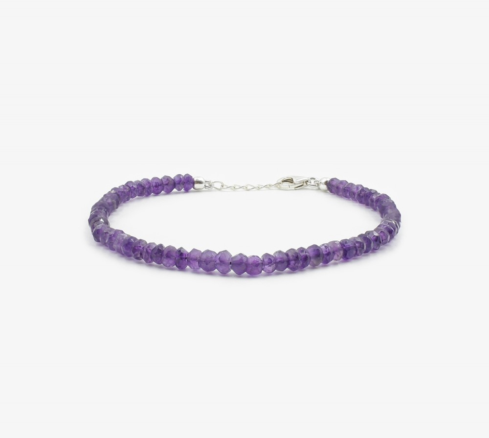 Amatista facetada pulsera